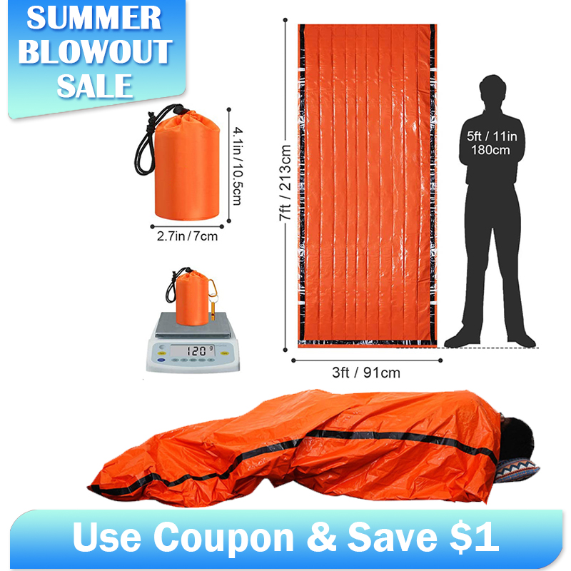 Emergency Mylar Tent - Sac de couchage d'urgence en Mylar,