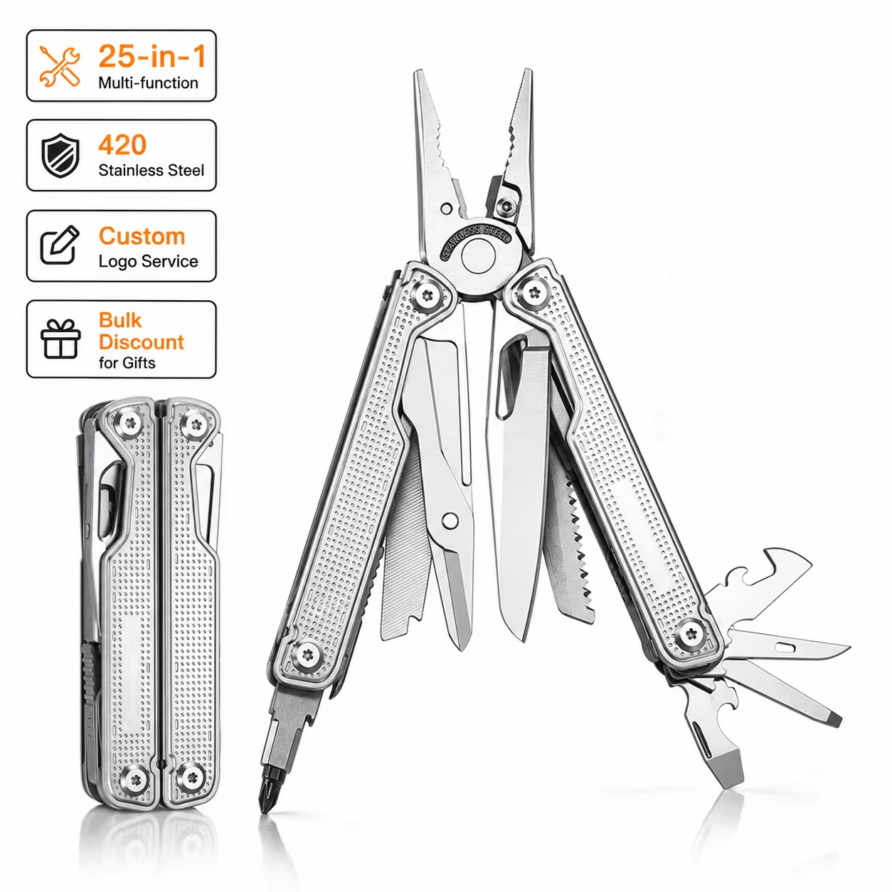 Multi Tool Plier - Couteau pliant multifonctionnel professionnel 25-en-1 en