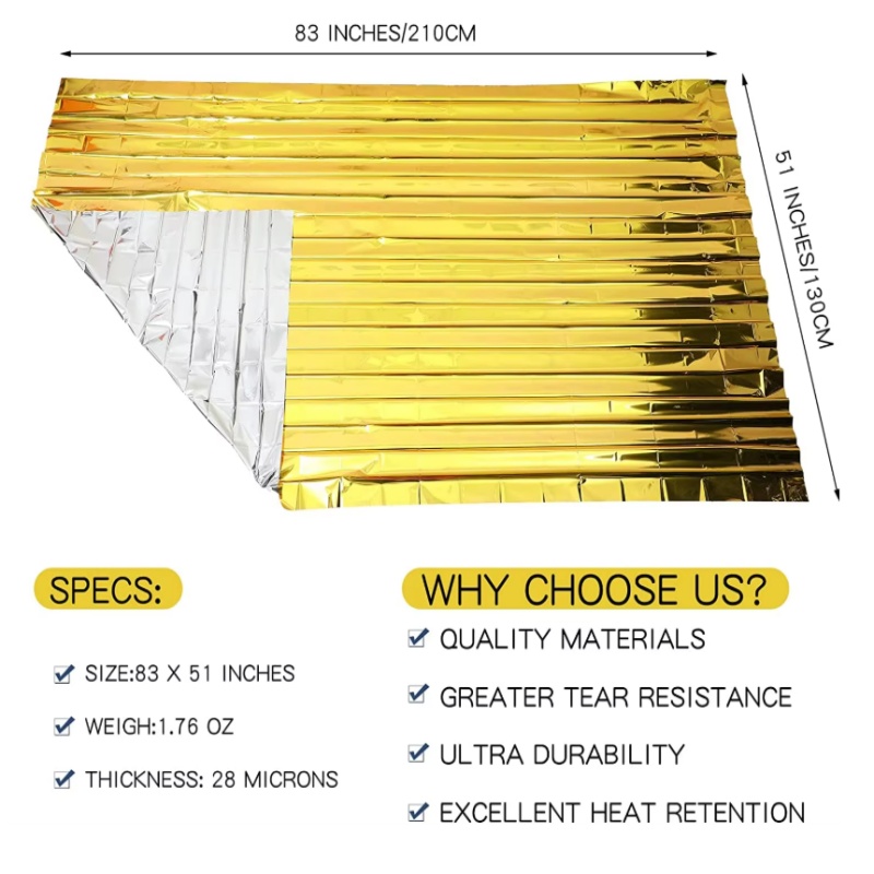 Couverture d'urgence en feuill - Survival Blanket Reflective avis et prix