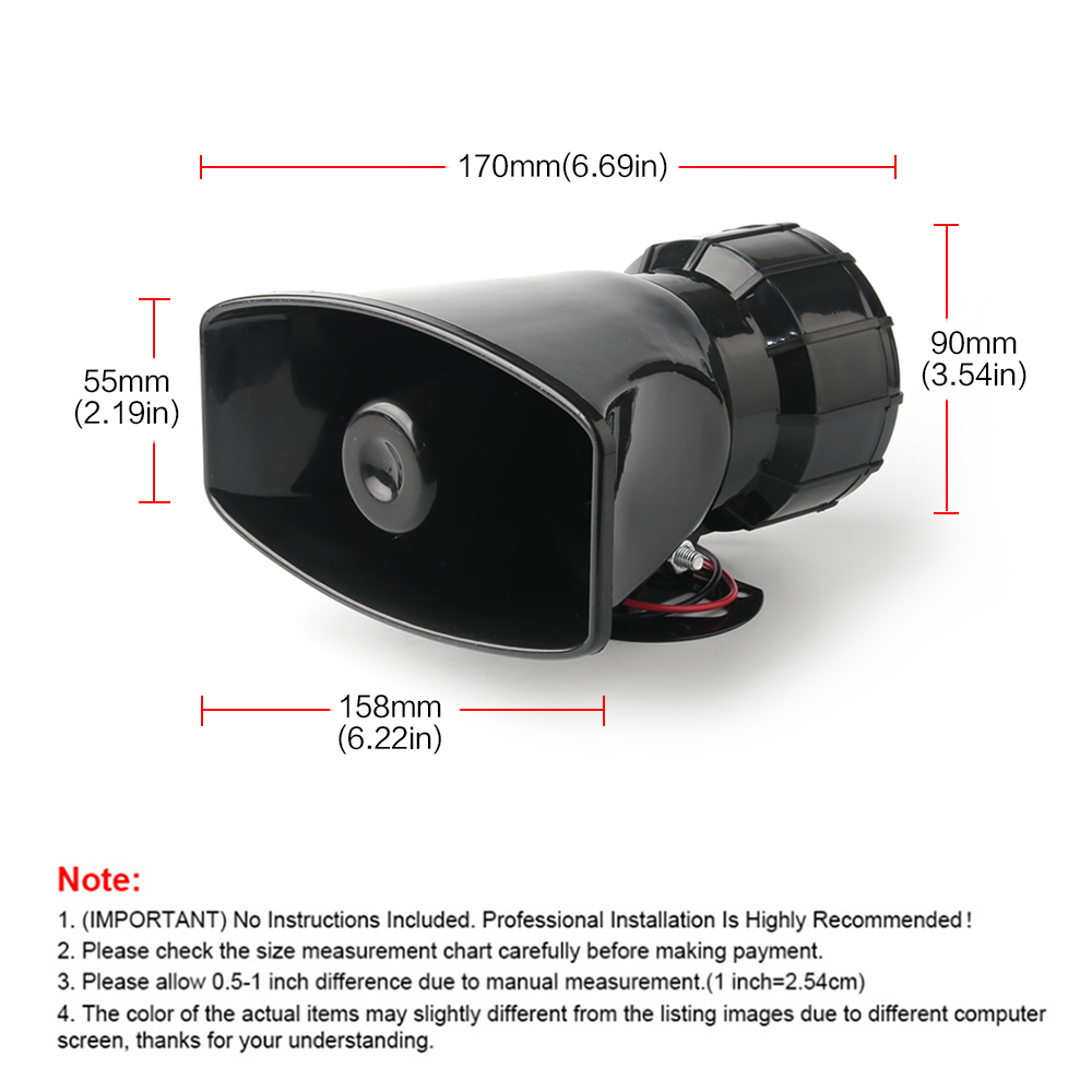 Haut-parleur 12V 130dB, sirène - Emergency Whistle Loud avis et prix